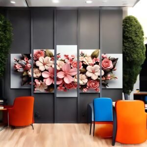 Soft Blossom Arrangement Canvas Print Set