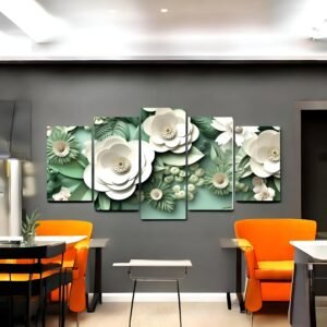 Soft White Blossom Arrangement Canvas
