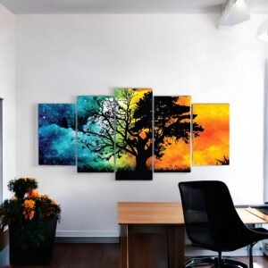 Nature's Contrast Elemental Tree Canvas