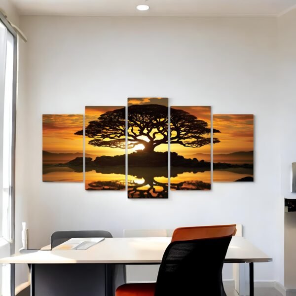 Captivating Sunset/Sunrise Tree Theme Gallery Wall