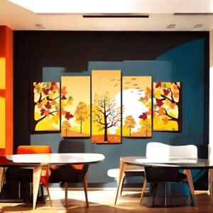 Golden Autumn Landscape Canvas Art