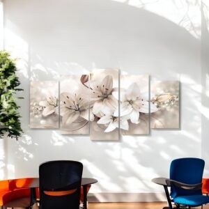 Elegant White Lily Premium Wall Canvas