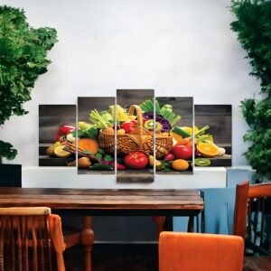Rustic Produce Basket Panoramic Print