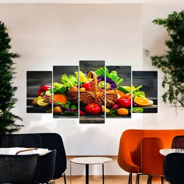 Overflowing Fruit & Veggie Basket Art Set