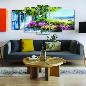 Blooming European Garden Impressionistic Landscape