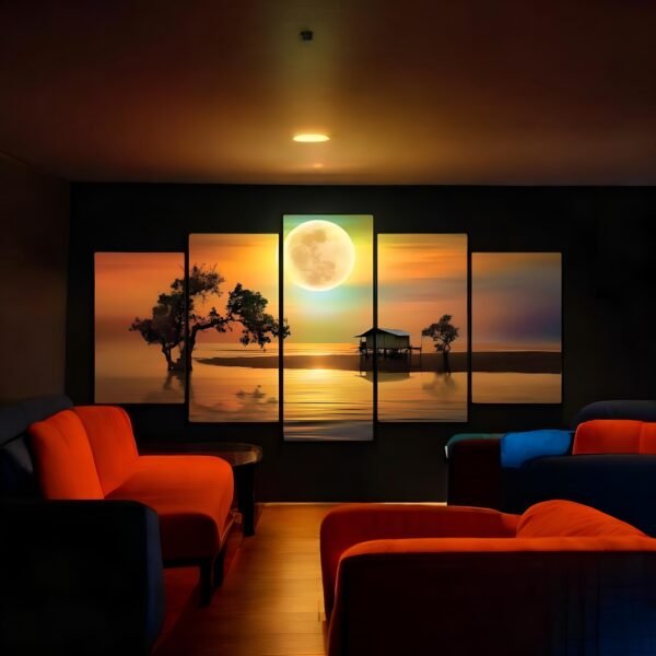Beautiful and Calming Panoramic Moonrise Wall Art