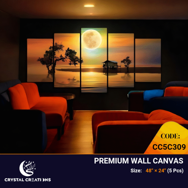 Beautiful and Calming Panoramic Moonrise Wall Art