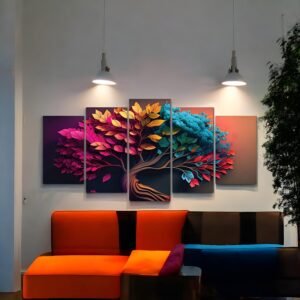 Abstract Seasons Tree Canvas Art