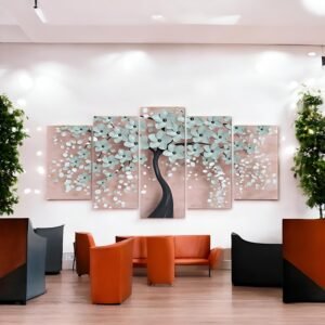 Blooming Texture Elegant Floral Tree Canvas