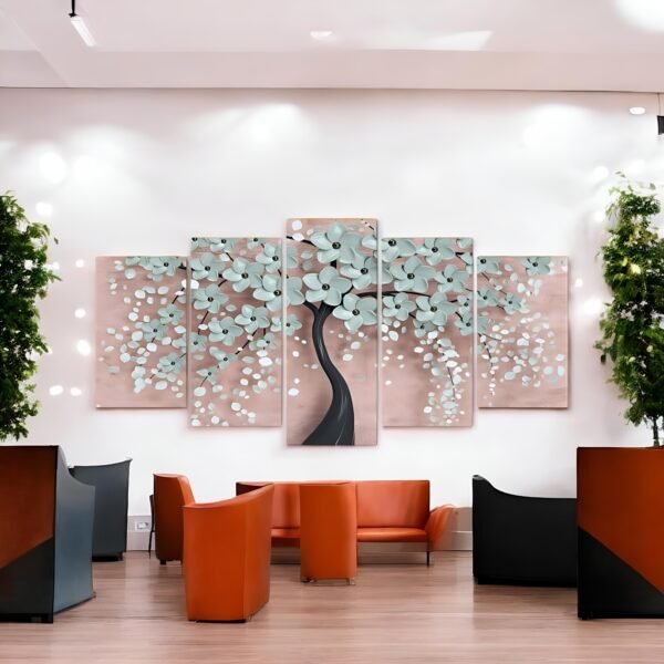 Blooming Texture Elegant Floral Tree Canvas