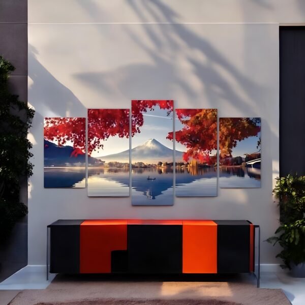 Beautiful and Calming Panoramic Mountain Reflection Wall Art