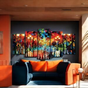 Abstract City Night Canvas Art