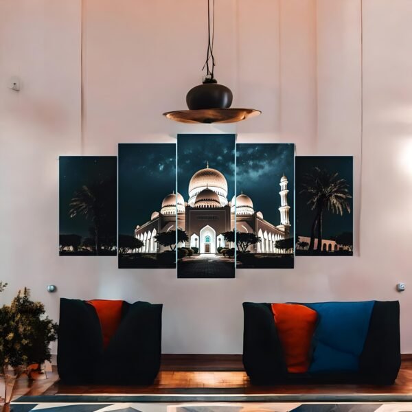 Moonlit Mosque Panoramic Art