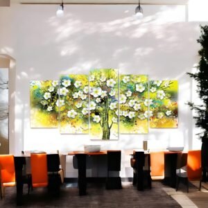 Vibrant Bloom Burst Abstract Floral Tree Canvas
