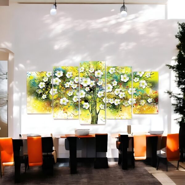 Vibrant Bloom Burst Abstract Floral Tree Canvas