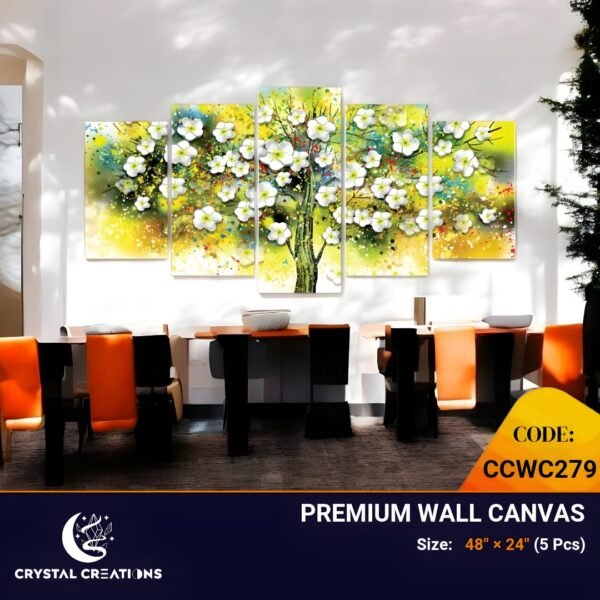 Vibrant Bloom Burst Abstract Floral Tree Canvas