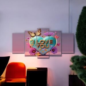 Fluttering Love Heart & Butterfly Canvas
