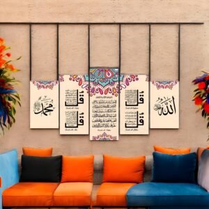 Spiritual Canvas Display with Colorful Motifs