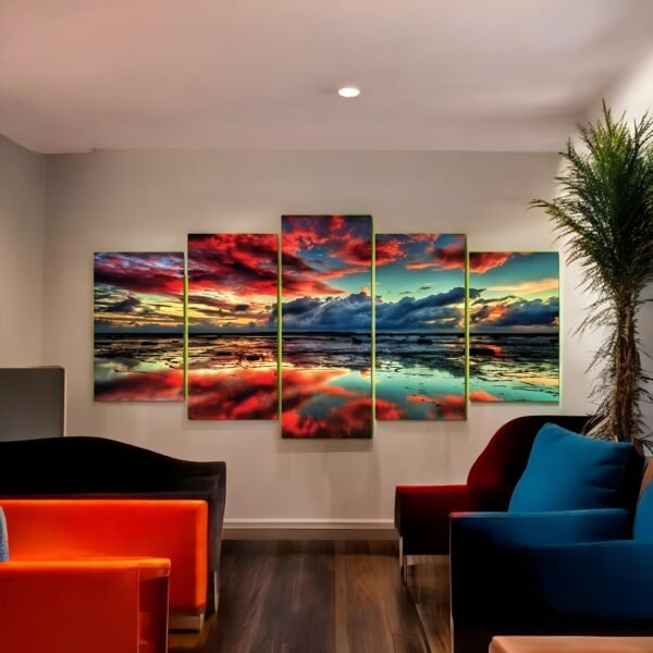 Beautiful and Intense Panoramic Sunset Wall Art