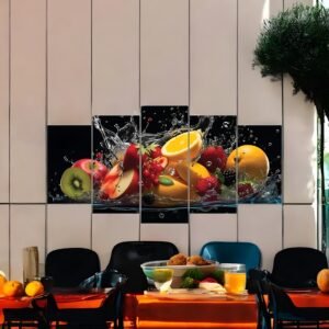 Dynamic Fruit & Water Splash Panoramic Print