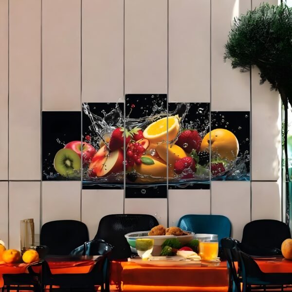 Dynamic Fruit & Water Splash Panoramic Print
