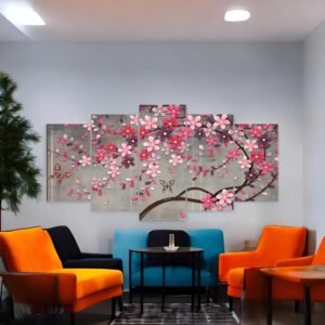 Cherry Blossom Serenade Butterfly Canvas Set