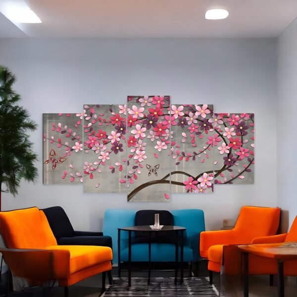Cherry Blossom Serenade Butterfly Canvas Set