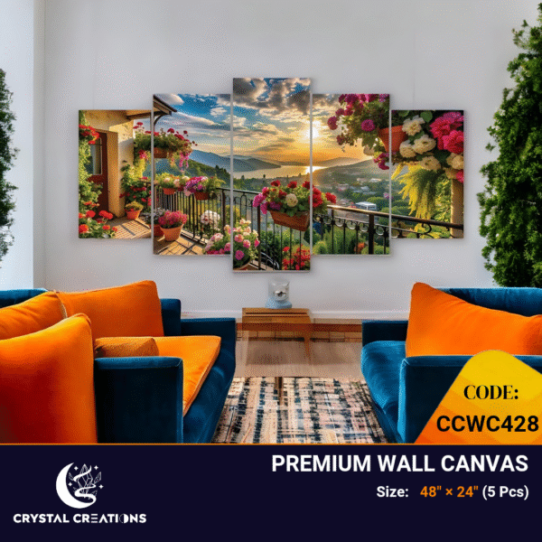 Terrace Garden Sunset Five-Panel Canvas