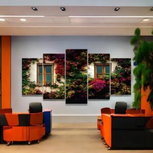Secret Garden Windows Floral Vine Canvas