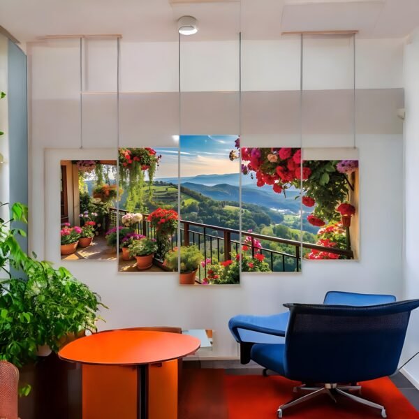 Balcony Garden Retreat Scenic View Canvas