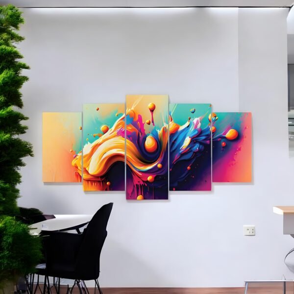 Beautiful and Energetic Panoramic Abstract Wall Art