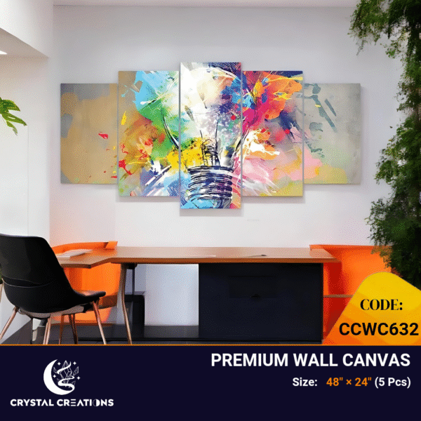 Energetic Panoramic Abstract Light Bulb Wall Art