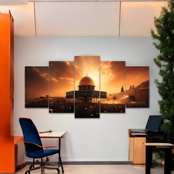 Dome of the Rock Sunset Silhouette Art