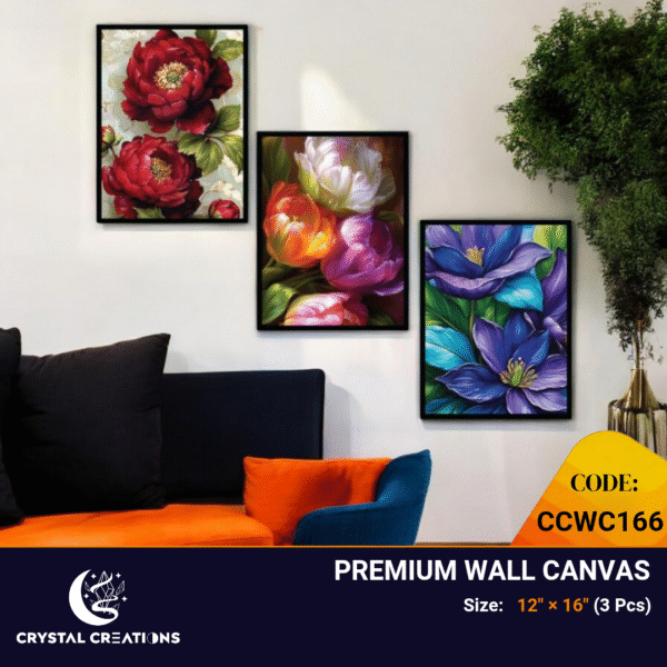 Bold Bloom Collection Floral Canvas Set