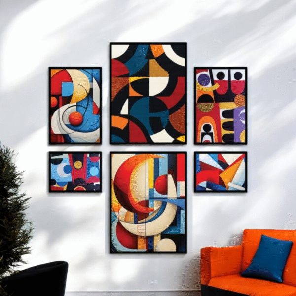 Harmonic Abstractions Vibrant Premium Wall Art Set