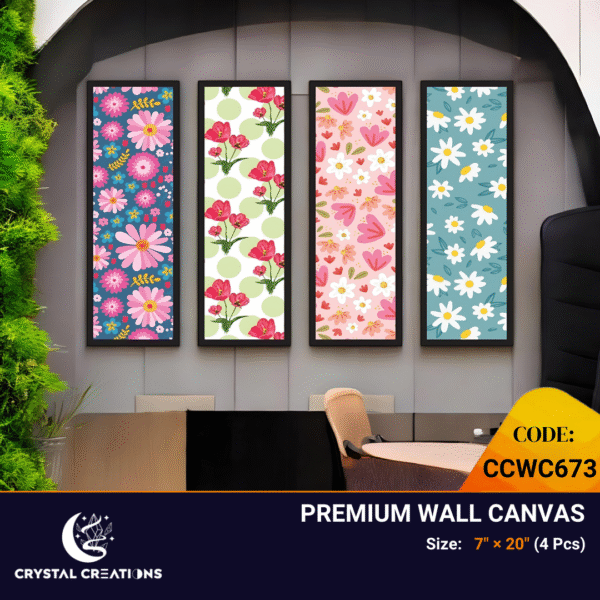 Cheerful Bloom Vibrant Floral Pattern Canvas Set