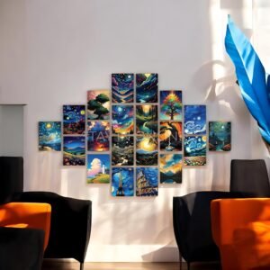Celestial Canvas Premium Night Art Panorama