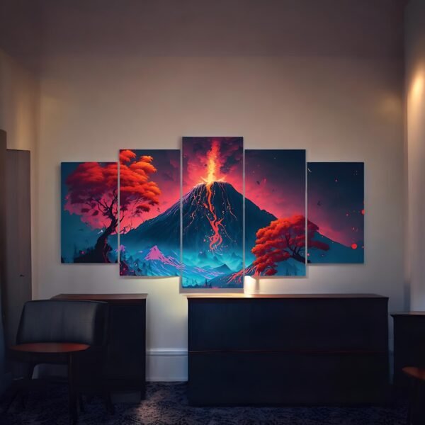 Powerful Panoramic Volcano Wall Art