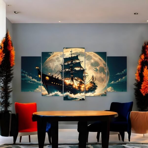 Mysterious Panoramic Pirate Ship Wall Art