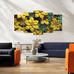 Striking Yellow and Green Floral Wall Decor