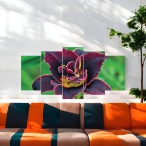 Elegant Dark Purple Lily Premium Wall Canvas
