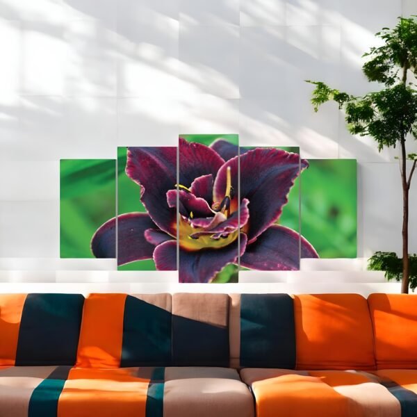 Elegant Dark Purple Lily Premium Wall Canvas