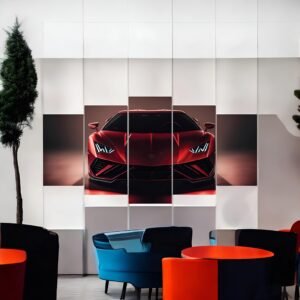 Intense Red Luxury Car Wall Decor