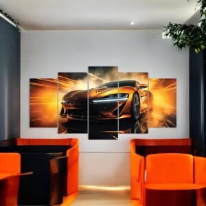 Striking Orange Automotive Art