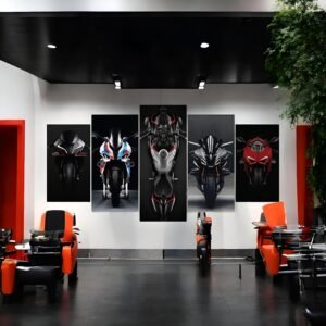 Sleek Bike Art 5-Piece Canvas Set