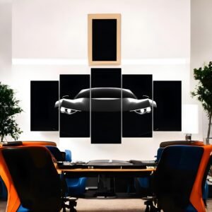 Mysterious Black Supercar Premium Wall Canvas