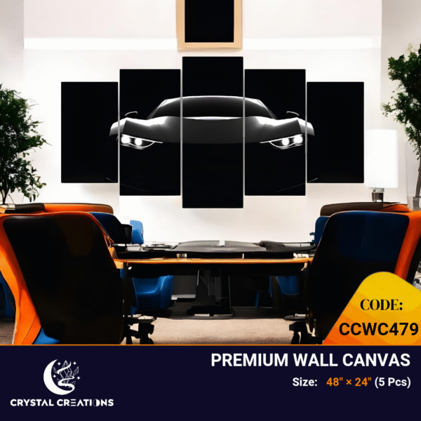 Mysterious Black Supercar Premium Wall Canvas