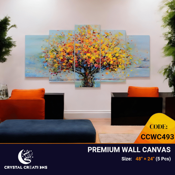 Expressive Panoramic Colorful Tree Wall Art