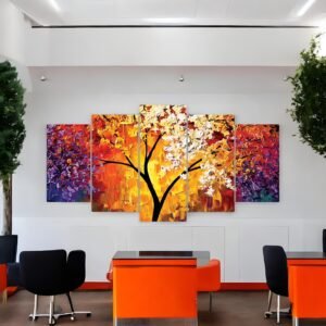 Stylish Home Decor with Richly Painted Tree Scene