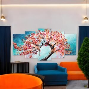 Abstract Autumn Bloom Vibrant Tree Canvas